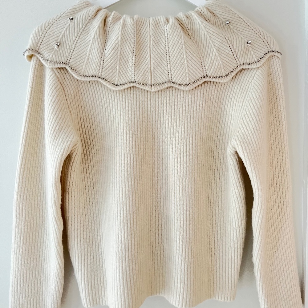 Zara kids size 10 cream colored top with jewels